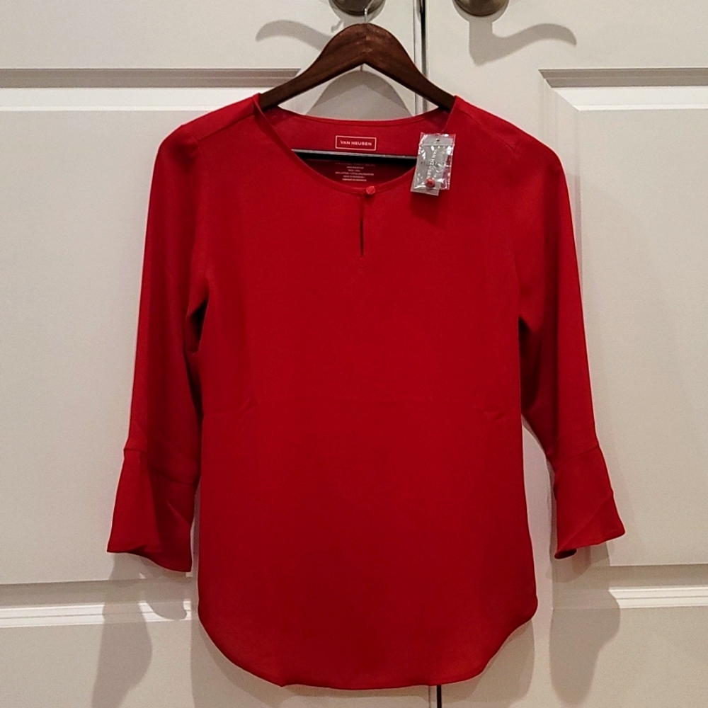 Van Heusen 3/4 sleeve Red blouse *NEW*